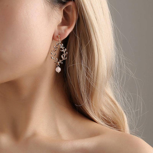 Earrings New Fashion Creative Geometric Hollow Leaves Stud