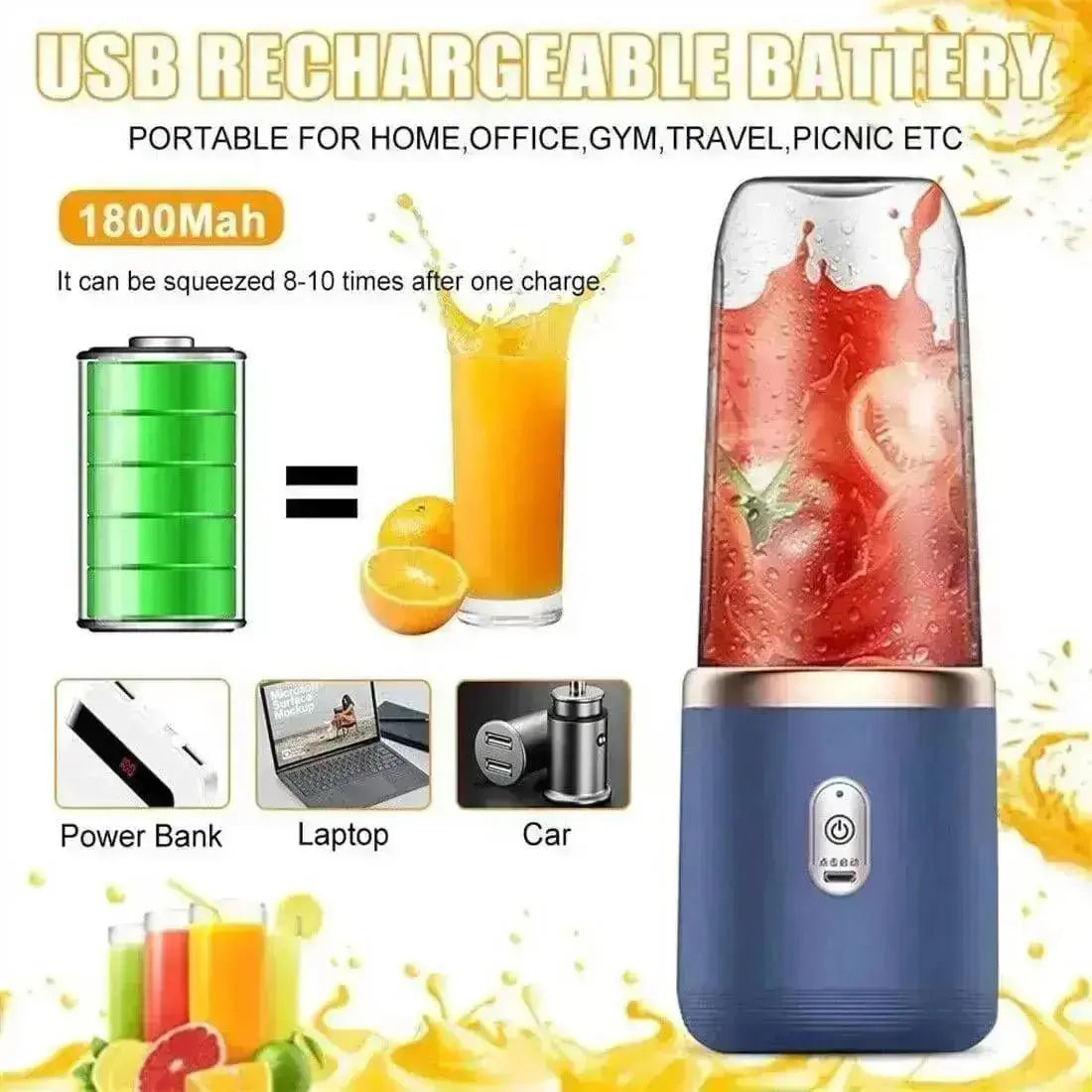 Electric Juice Maker Portable Blender 400ml
