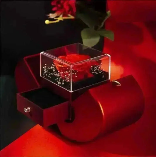 Red fashion jewelry box and eternal rose apple gift necklace