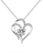 Zircon Double Love Necklace With Rhinestones Ins Personalized